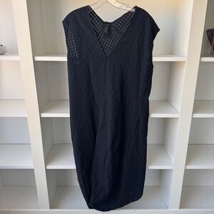 ZERO + MARIA CORNEJO V-Neck Blue Draped Dress